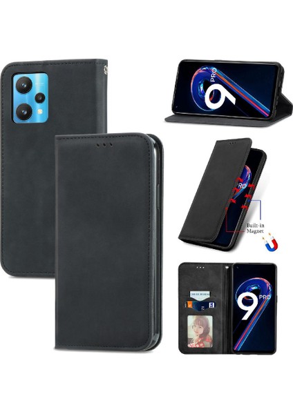 Realme 9 Pro Fermuar Kordon Deri Kılıf Için Kılıf Basit Iş Cüzdan (Yurt Dışından)