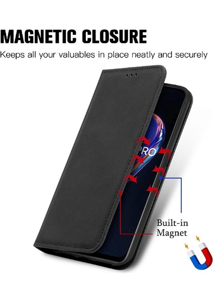 Realme 9 Pro Fermuar Kordon Deri Kılıf Için Kılıf Basit Iş Cüzdan (Yurt Dışından)