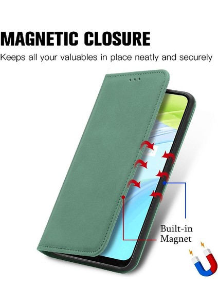 Realme C30 Fermuar Kordon Basit Iş Cüzdan Deri Kılıf (Yurt Dışından)