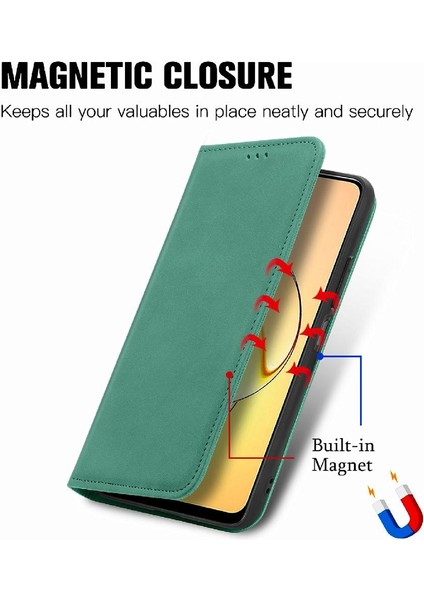 Realme 10 Cüzdan Kordon Deri Kılıf Için Kılıf Basit Iş Fermuar (Yurt Dışından)