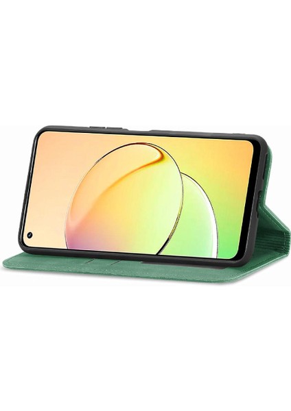 Realme 10 Cüzdan Kordon Deri Kılıf Için Kılıf Basit Iş Fermuar (Yurt Dışından)