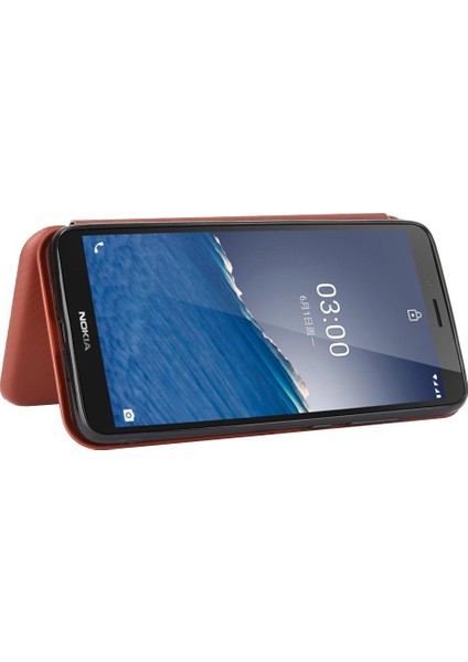 Kart Tutucu Kickstand Deri Folio Flip Case ile Nokia C3 Için Kılıf (Yurt Dışından)