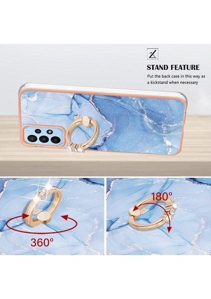 Samsung Galaxy A73 5g Tampon 360 &deg; Dönebilir Halka Mermer Tpu Için Kılıf (Yurt Dışından)