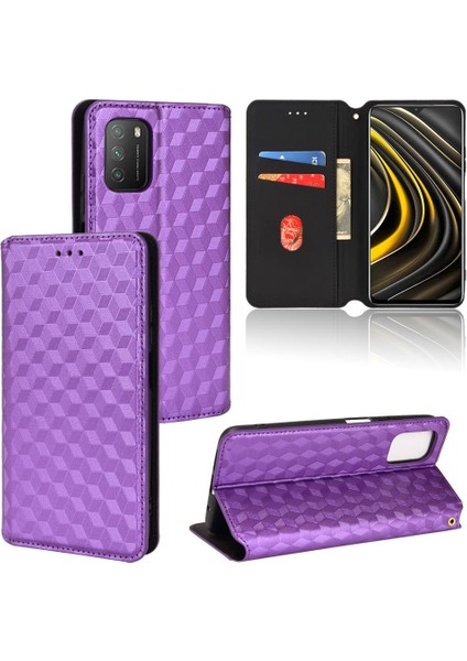 Xiaomi Poco M3 Cüzdan 3D Desen Kart Yuvaları Tutucu Pu Deri Kılıf (Yurt Dışından)