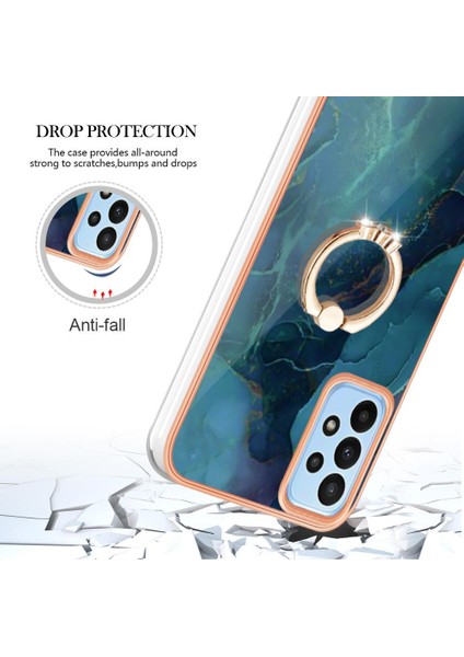 Samsung Galaxy A73 5g Tampon 360 &deg; Dönebilir Halka Mermer Tpu Için Kılıf (Yurt Dışından)