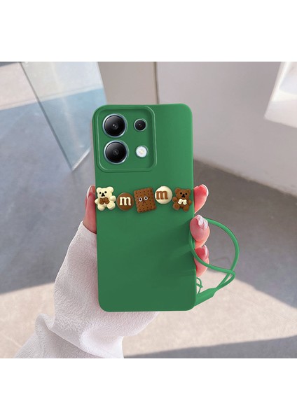 Xiaomi Redmi Note 13 Pro 5g Uyumlu Kılıf Zebana Love Bear Silikon Kılıf Kahverengi - Yeşil