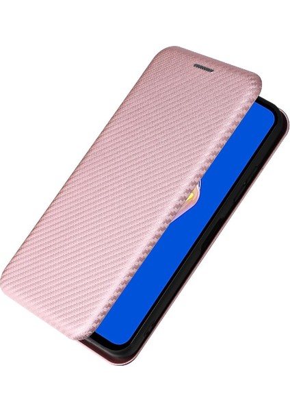 Asus Zenfone 9 Için Kılıf Deri Folio Flip Case Manyetik Karbon Fiber (Yurt Dışından)