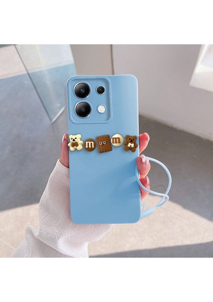 Xiaomi Redmi Note 13 Pro 5g Uyumlu Kılıf Zebana Love Bear Silikon Kılıf Kahverengi - Açık Mavi