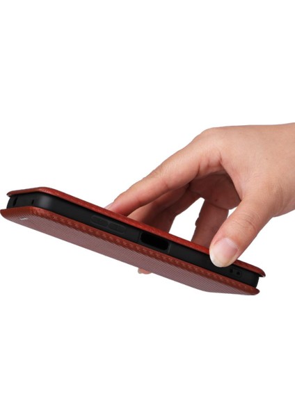 Asus Zenfone 9 Için Kılıf Deri Folio Flip Case Manyetik Karbon Fiber (Yurt Dışından) fiyatları