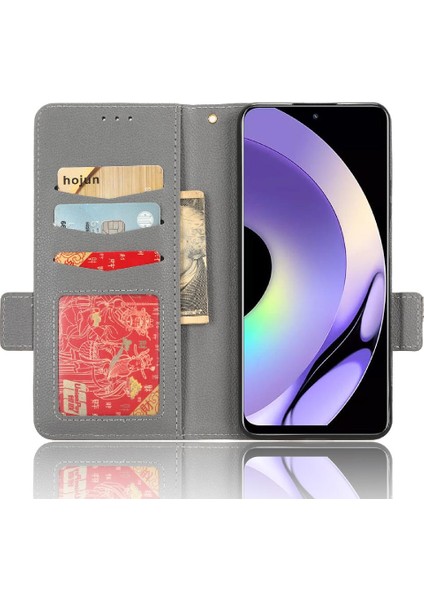 Realme 10 Pro 5g Için Kılıf Manyetik Pu Deri Cüzdan Yan Toka Kartı (Yurt Dışından)