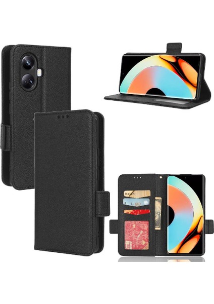 Realme 10 Pro Artı Kart Yuvaları Için Kılıf Tutucu Cüzdan Manyetik Yan Toka (Yurt Dışından)