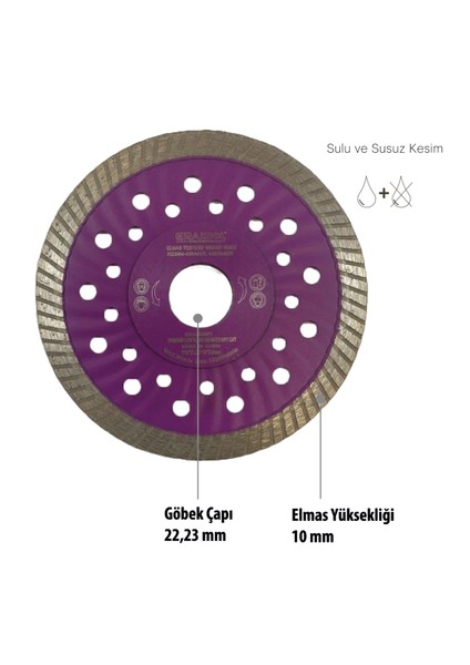 Elmas Testere Granit Kuru Kesim 125 Gk ERA50263