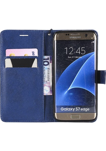 Kart Yuvası Iş Cüzdan Telefon ile Samsung Galaxy S7 Kenar Için Flip Case (Yurt Dışından)