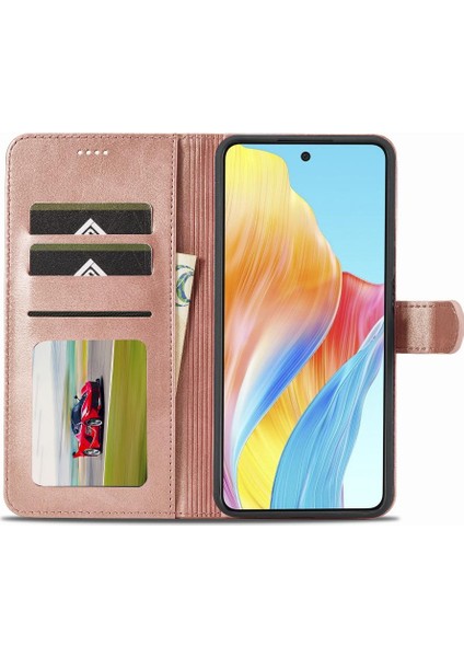 Tutucu Kart Yuvaları ile Oppo A78 4g Için Kılıf Cüzdan Buzağı Doku Flip Case (Yurt Dışından) modelleri