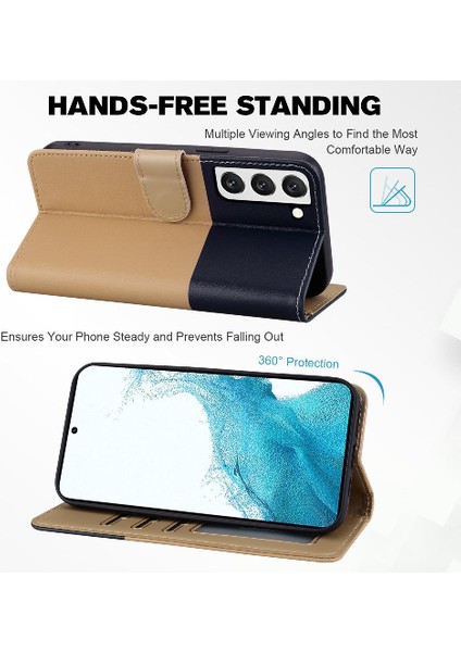 Samsung Galaxy S22 Artı Darbeye Dayanıklı Basit Iş Deri Kılıf (Yurt Dışından)