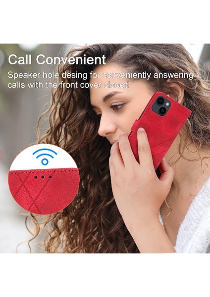 Iphone 15 Için Filp Durumda Artı Bilek Kayışı Kickstand Kredi Kartı Tutucu Pu (Yurt Dışından)