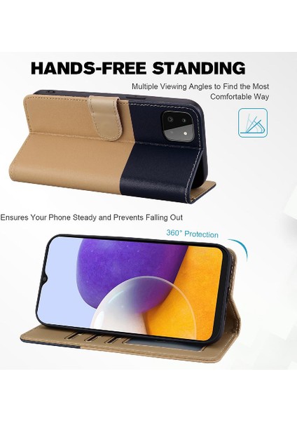 Samsung Galaxy A22 5g Için Kılıf Deri Kılıf Darbeye Kapak Kapak Cüzdan (Yurt Dışından) modelleri