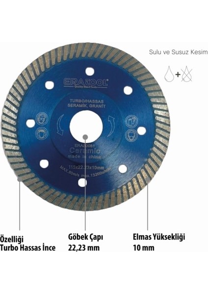 Elmas Testere Turbo Hassas İnce 180THİ ERA50085