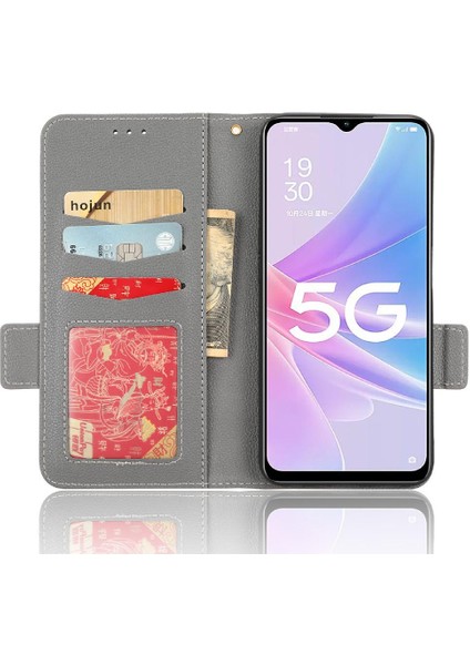 Oppo A78 5g Pu Deri Manyetik Kart Yuvaları Tutucu Cüzdan Tarafı Için Kılıf (Yurt Dışından)
