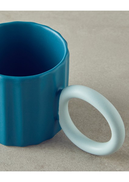 Angled New Bone China Kupa Turkuaz modelleri
