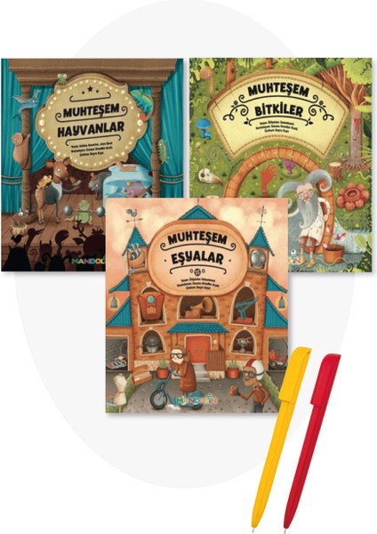 Alfa Kalem + Muhteşem Hayvanlar + Bitkiler + Eşyalar Stepanka Sekaninova 3 Kitaplık Set - Inkılap