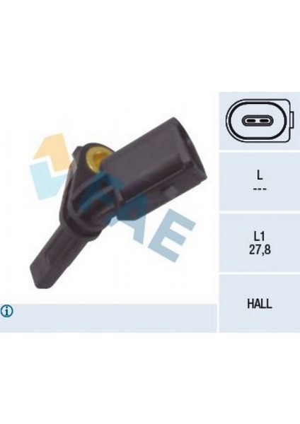 Tekerlek Hiz Sensörü Golf 5-Jetta 3-Passat-T5-T6-Caddy 03 Ön-Sağ 18051
