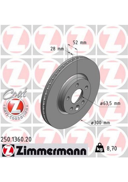 Fren Diski On Freelander 2 L359 R.r Evoque L538 Ford S-Max Galaxy 2 Volvo S80 S60 V60 V70 18051