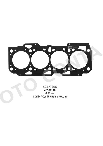 Silindir Kapak Conta (0,92 Mm) 1 Delik Doblo 1.9 D (Mls Cok Katli Celik) 18051