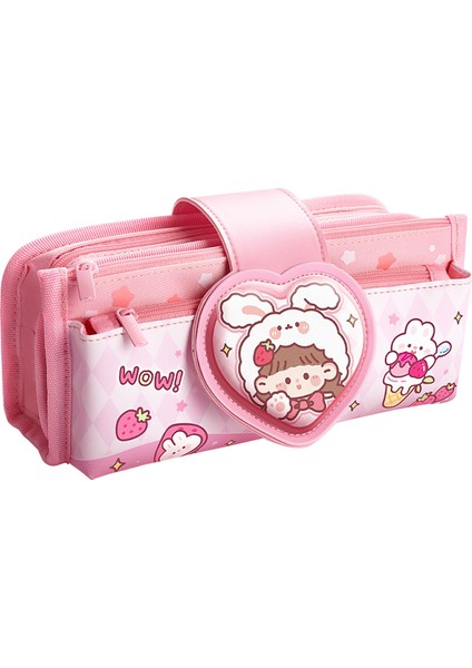 Pembe Büyük Kapasiteli Kalem Kutusu Çok Katmanlı Dekompresyon Kalem Kutusu Çok Fonksiyonlu Kalem Kutusu (Yurt Dışından)
