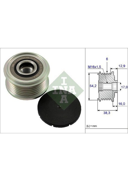 Alternatör Gergi Kasnaği P206-207-307-308-406-407-PARTNER-C2-C3-C4-C5-C8-XSARA 1.4hdi-1.6hdi-2.0hdi 18051