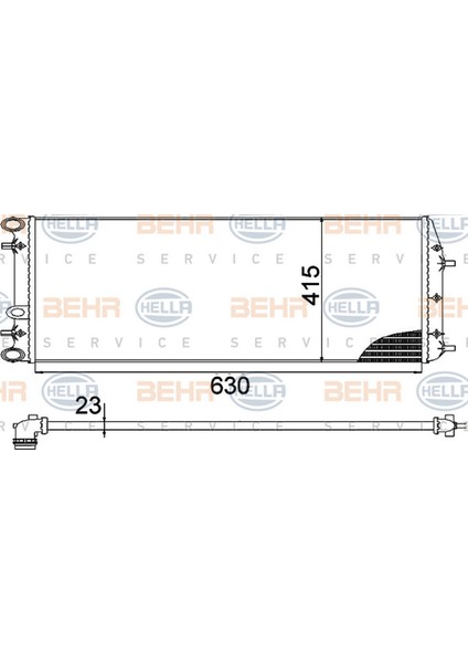 8MK376717-704 Radyatör Vw Polo-Ibiza Iv 1.2-1.2 12V-1.4 16V 02-09 630X415X23 Ac Klimasiz Otom Mek 18051