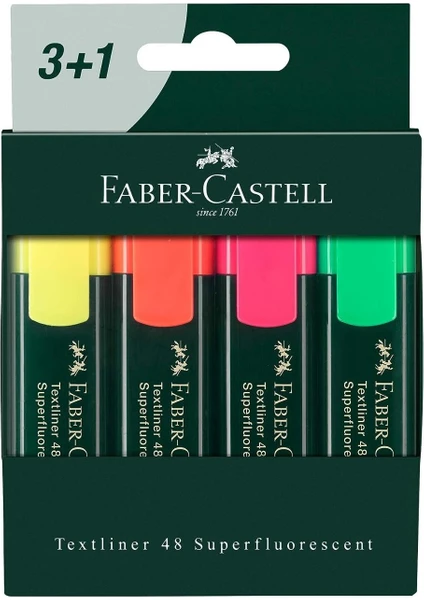 Faber Castell Textliner Fosforlu Kalem 4 lü