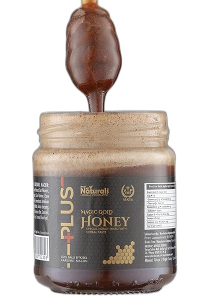 +Plus Magic Gold Honey 240gr Ballı Pekmezli Ginseng Karışımlı En Doğal Bitkisel Maksimum Enerji Macunu