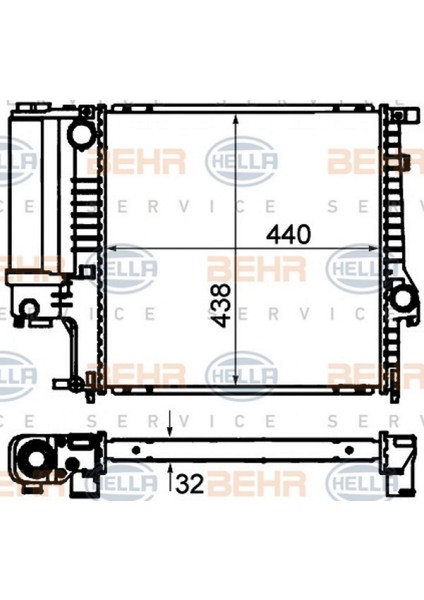 8MK376713-124 Su Radyatörü E30-E36- Z3 M40-M42-M43-M44-M50-M52 1991-1999 Cr 330 000S 18051