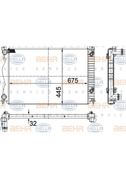 8MK376732-511 Radyatör Audi A6 2.0tfsi-2.0tdi 05-11 Otomatik 675X445X32 18051