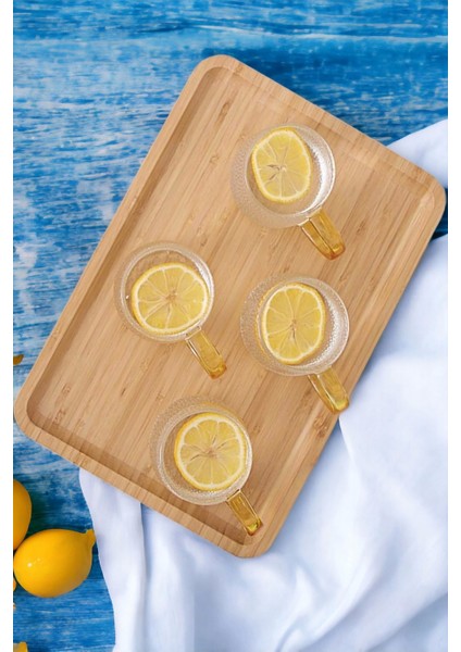 2li Büyük Boy Gourmet Bambu Kahvaltı Tabağı Pasta Servis Sunum Tepsi Ikramlık Ahşap Tabak 36X24 Set modelleri