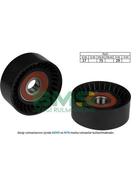 Alternatör Gergi Rulmani Crafter 2.5 Tdi 06 Bjk-Bjm Kanalsiz 75MM 18051