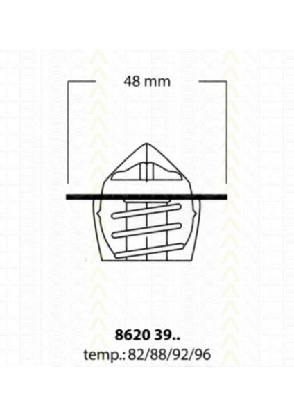 Termostat 82 C Corsa A 1.2-1.4-Astra F 1.4-1.6-Vectra A-B 1.6 V2154 18051