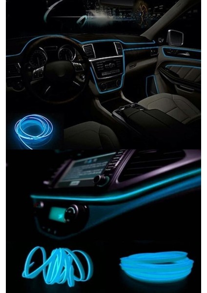 2 Metre Araç Içi Buz Mavisi Torpido Ledi Ip Şerit- Ip Neon LED - 2 Metre Buz Mavi