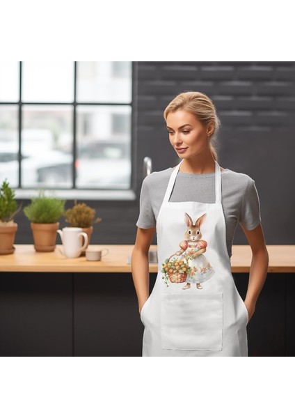 Bahçıvan Tavşan Temalı Önlük Çok Amaçlı Kullanıma Uygun Önlük - Farm House Rabbit Apron