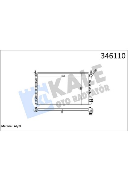 Motor Su Radyatörü [ Fiat Doblo Cargo 1.4 10/2005- , Doblo Cargo 1.6 / 1.9d 2001- ] 18051