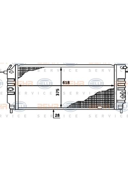 8MK376715-721 Radyatör Vectra A 90-95 Calibra A 94-97 Ac Klimasiz Otom 618X375X28 18051