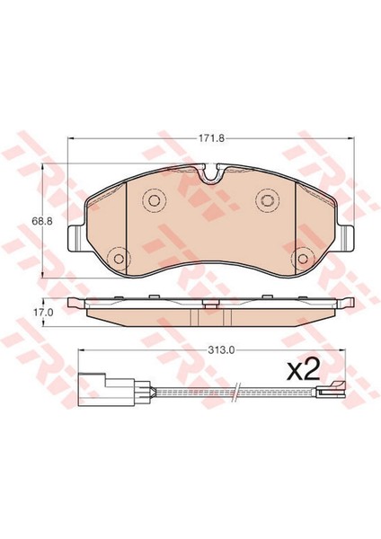Fren Balatasi Ön Ford Transit 2.2 Tdci 13-, 2.2 Tdci Rwd 13-, Transit Custom 2.2 Tdci 12- 18051