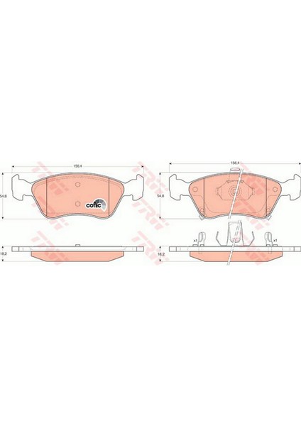 Ön Balata Avensis 1.6 1.8 2.0 09/97-10/00 Avensis 1.6VVT-İ 1.8VVT-İ 2.0td 2.0d-4d 10/00-2.03 18051