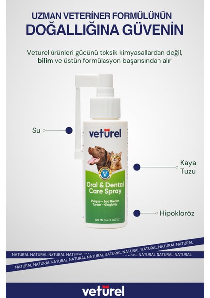 Ağız ve Diş Bakım Spreyi 100ml Kedi Ağız Bakımı Köpek Ağız Kokusu Diş Eti Plak Tartar