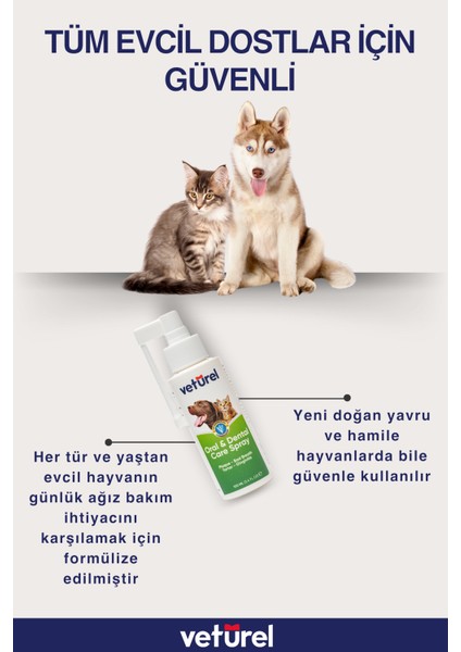 Ağız ve Diş Bakım Spreyi 100ml Kedi Ağız Bakımı Köpek Ağız Kokusu Diş Eti Plak Tartar