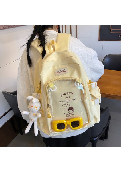 Öğrenci Büyük Kapasiteli Şeffaf Sırt Çantası Kadın Japon Kolej Tarzı Ortaokul Çantası (Yurt Dışından) fiyatları