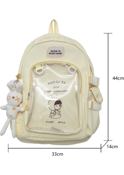 Öğrenci Büyük Kapasiteli Şeffaf Sırt Çantası Kadın Japon Kolej Tarzı Ortaokul Çantası (Yurt Dışından) modelleri