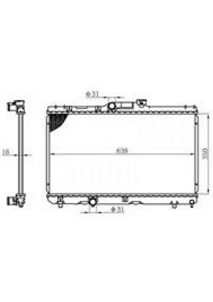 Radyatör Brazing Corolla 92-97 Ae 101 Ac Klimasiz Mek 350X638X16 18051
