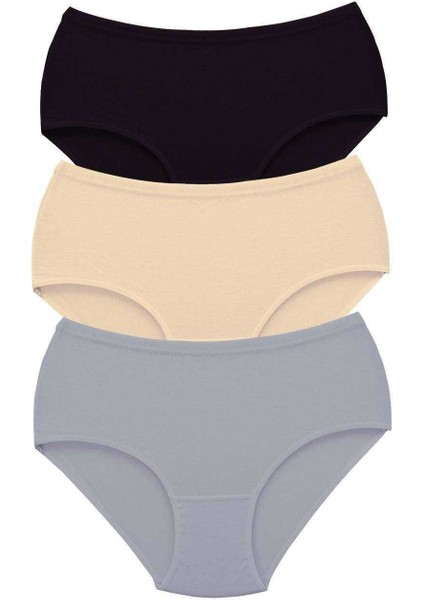 3 Adet Tutku Kadın Yüksek Bel Bato Kalın Lastik Külot S4